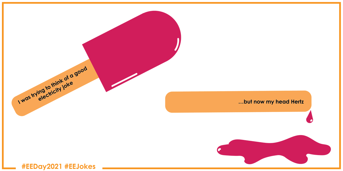 MEEAee's tweet photo. It's the @EfficiencyDay moment you've been waiting for: announcing our 2021 hashtag game! Remember the silly jokes you'd find on a popsicle stick or a Laffy Taffy wrapper? We're putting our wittiest efficiency spins on them. Share your own punny quips with #EEJokes! #EEDay2021 https://t.co/Lj5nNX5sQo