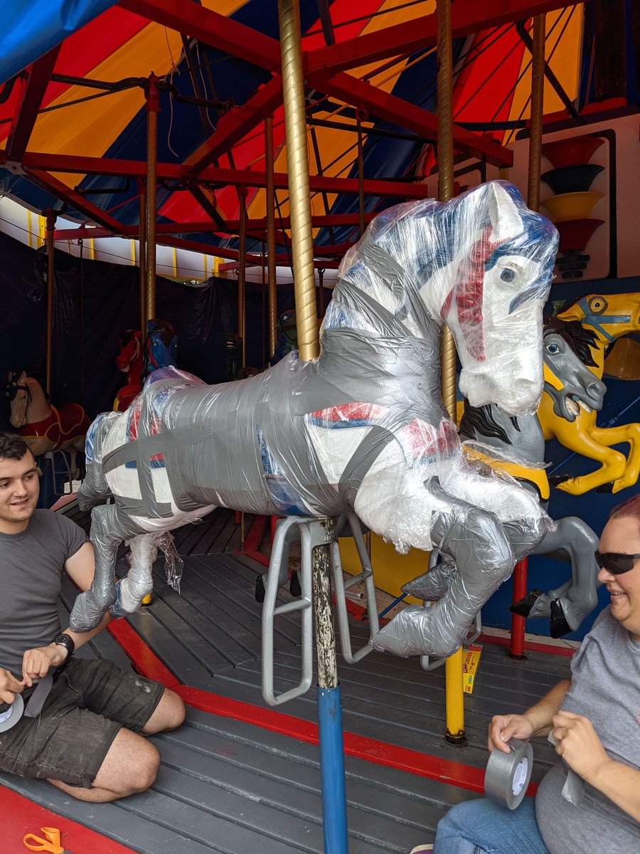 ParamountAurora's tweet photo. Mice may turn to horses onstage, but here's the real process for creating the horses you'll see in Cinderella! Our props department went to Blackberry Farm to make a mold of a carousel, which they used to create the crystal piece that will be in the show! π β¨#BuiltInAurora https://t.co/LZpVC7wRNb