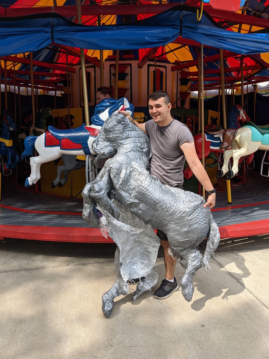 ParamountAurora's tweet photo. Mice may turn to horses onstage, but here's the real process for creating the horses you'll see in Cinderella! Our props department went to Blackberry Farm to make a mold of a carousel, which they used to create the crystal piece that will be in the show! π β¨#BuiltInAurora https://t.co/LZpVC7wRNb