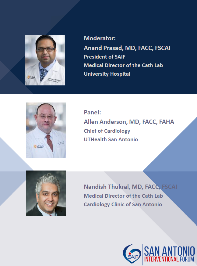 AnandPrasadMD's tweet photo. Looking forward to Dr. Basir joining us for the San Antonio Interventional Forum this month. Join us in welcoming him virtually to San Antonio. Expert panel featuring Drs. Allen Anderson and Nandish Thukral. @SAIFSanAntonio @UTHealthSAValve @Babar_Basir @CountryPumpDoc @thuk https://t.co/U7RAYQg5hI