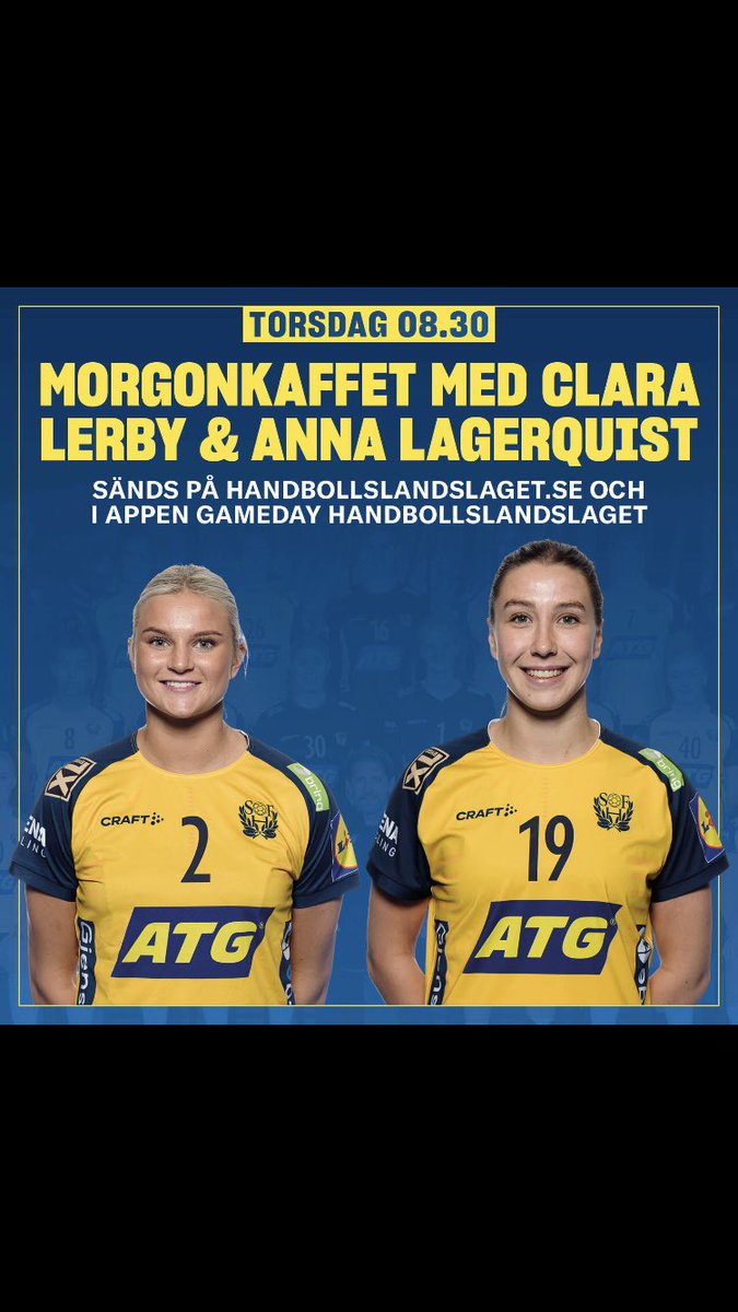 <a href="/GamedayHandboll/">Gameday Handboll</a> och <a href="/hlandslaget/">Handbollslandslaget</a> imorgon kl 08.30. In och ställ frågor till tjejerna på appen Gameday. <a href="/LUGIHandboll/">LUGI Handboll</a> supportrar borde vara extra nyfikna. kvalet mot EM 22 börjar mot Island imorgon.Härligt.