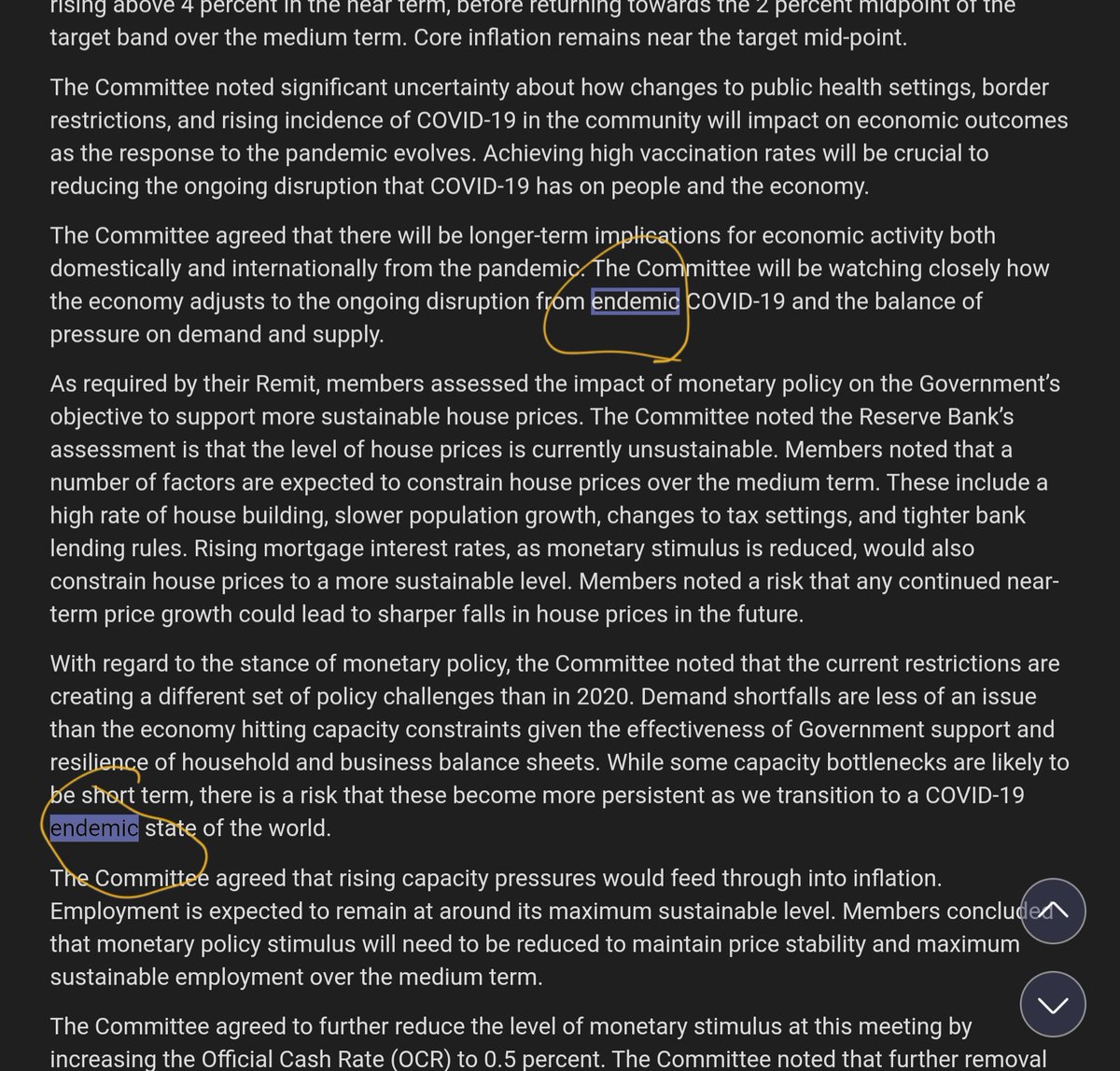 O_Rion_8's tweet photo. @42macroDDale  RBNZ seems to agree on your endemic thesis tail winding inflation and growth under pressure. Do you foresee other central banks adapting this narrative in attempt to rationalize higher than expected inflation? https://t.co/iRCt4LXNZD