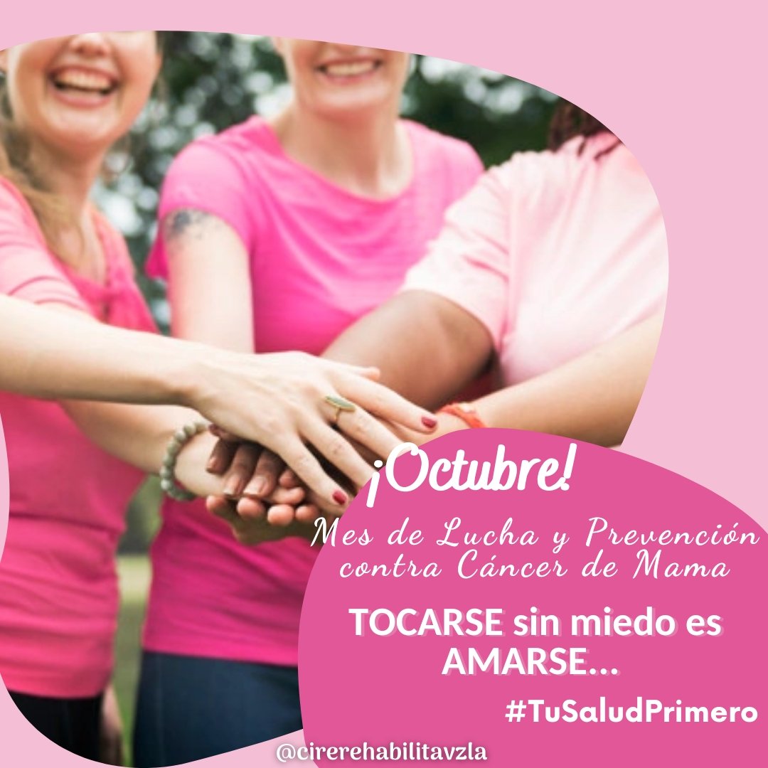 ninefitc's tweet photo. Yo me uno a la #campañadeprevención contra el Cáncer de Mama junto a @cirerehabilitavzla
💗OCTUBRE💗
Mes ROSA💗... 

#TuSaludPrimero🔝
. 
Tocarse sin miedo es AMARSE💗🌺 https://t.co/sX6BQdVX58