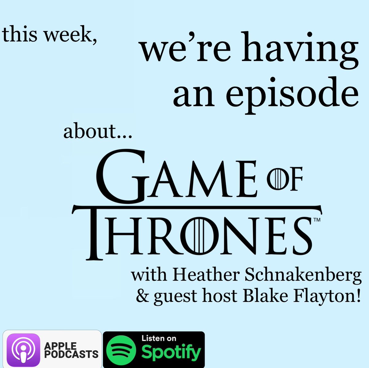 finally the <a href="/GameOfThrones/">Game of Thrones</a> representation the people (<a href="/blakeflayton/">Blake Flayton</a>) have been waiting for. genuinely hilarious episode — don’t sleep on this one 
*insert GOT reference*
linktr.ee/werehavinganep…