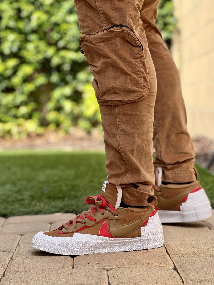 sacai british tan on feet