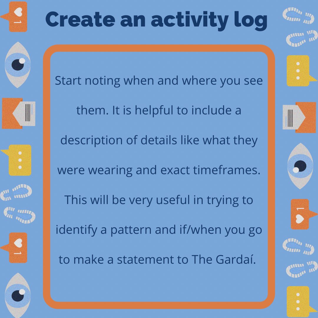 Stalking_ie's tweet photo. Part one: It can be hard to know what to do if you think someone is stalking you. Here are some useful tips. #SupportChangeLegislate #StalkingSupport #Stalking https://t.co/AhjmdoMSjU