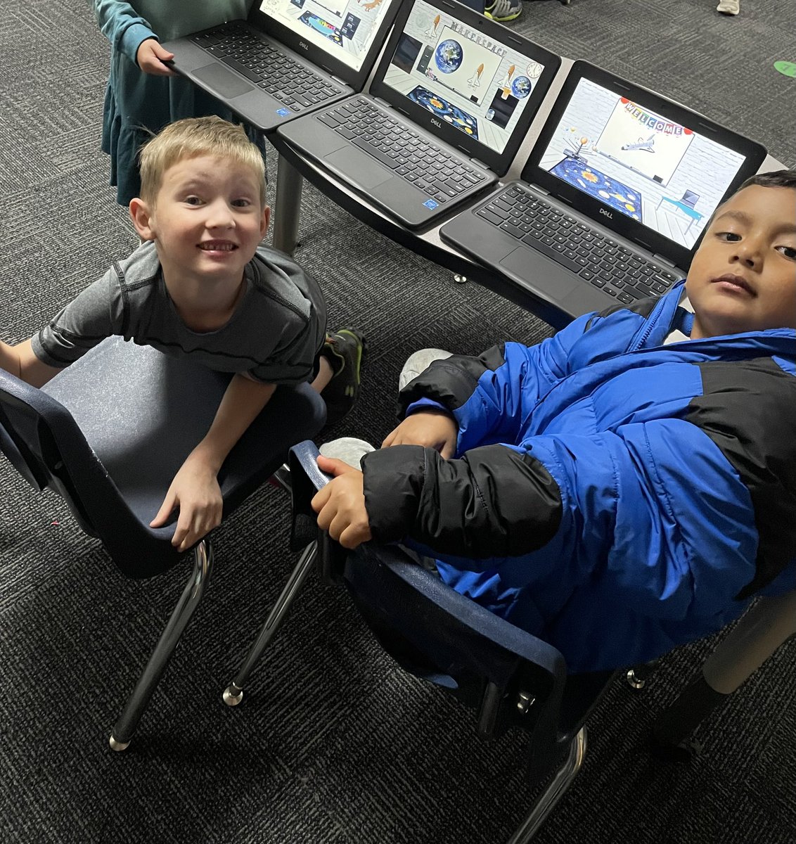 STEM_MVES's tweet photo. First graders amazed today as they created their own virtual STEM labs using Google Slides. They showed creativity as they learned how to copy and paste after we discussed where our classroom is on the map. So proud of these students! @MVESGainesville @dawn_bishop https://t.co/Utmrt7Gvwv