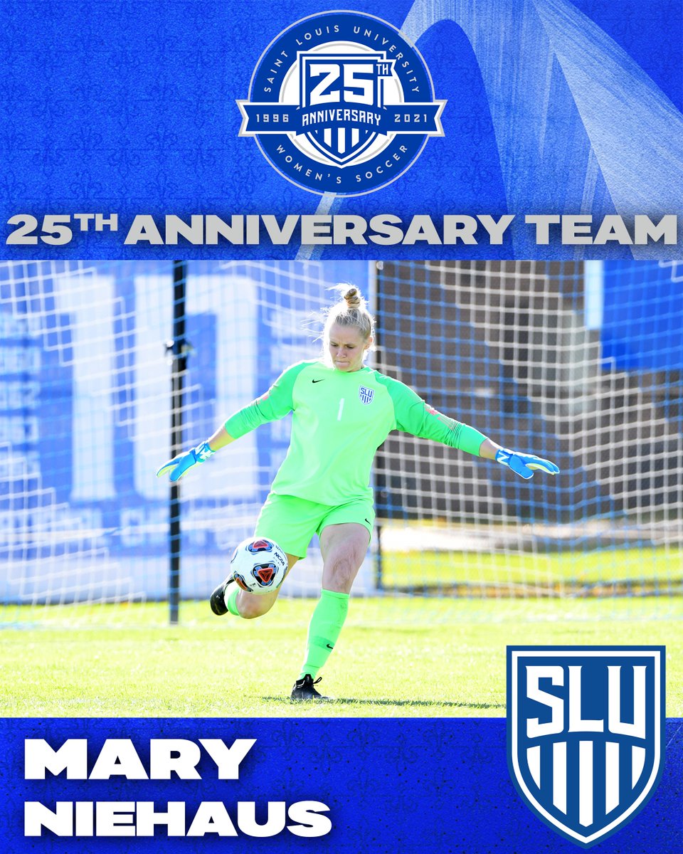 SLUWSoccer's tweet photo. MARY NIEHAUS (2014-19)
- 2017 All-Region first team
- 2019 All-Region second team
- 2016 All-Region third team
- 2016, 2017 and 2019 All-Conference first team
- SLU record for career GAA (0.56)
- Her 0.33 GAA in 2019 is a school record https://t.co/iMHCVhuKG0