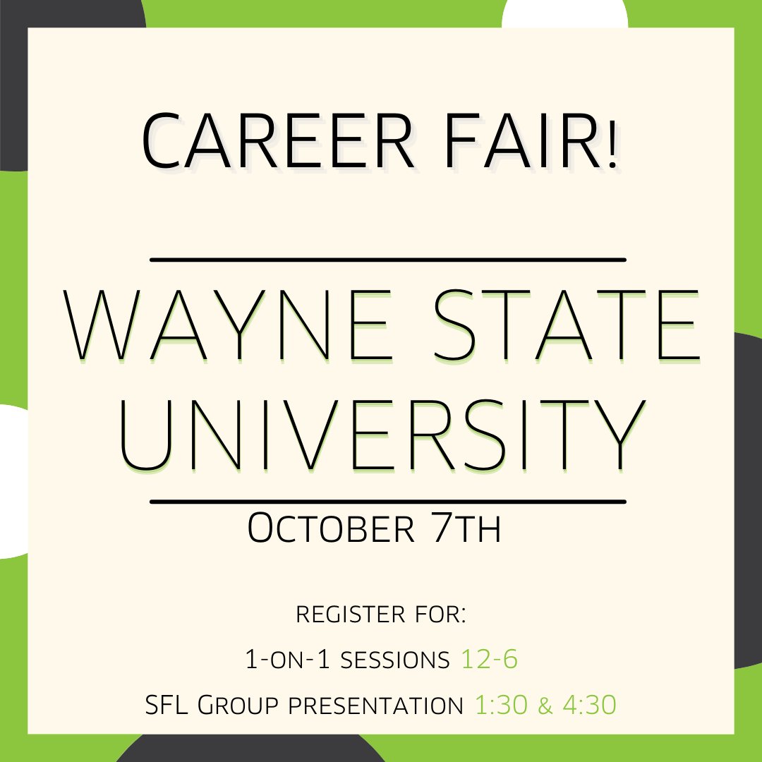 SFLCompanies's tweet photo. Come find SFL Companies TOMORROW at the Wayne State University Supply Chain Reception!

Tomorrow October 7th, we will hold 1-on-1 sessions from 12-6 and presenting at 1:30 and 4:30! Register Now! https://t.co/FeoSIoUyrS
