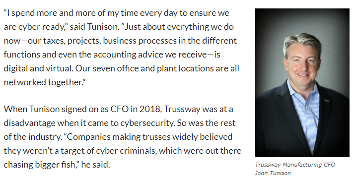 JGTunison's tweet photo. Honored to have been interviewed for a great article for https://t.co/27Fd3ZlMC3 written by Pulitzer-nominated journalist Russ Banham. Check out my and others' thoughts about the role of cybersecurity for CFO's today. #cybersecurity #cfos #finance https://t.co/hYx3aziw0X https://t.co/ncGdz0OcYu