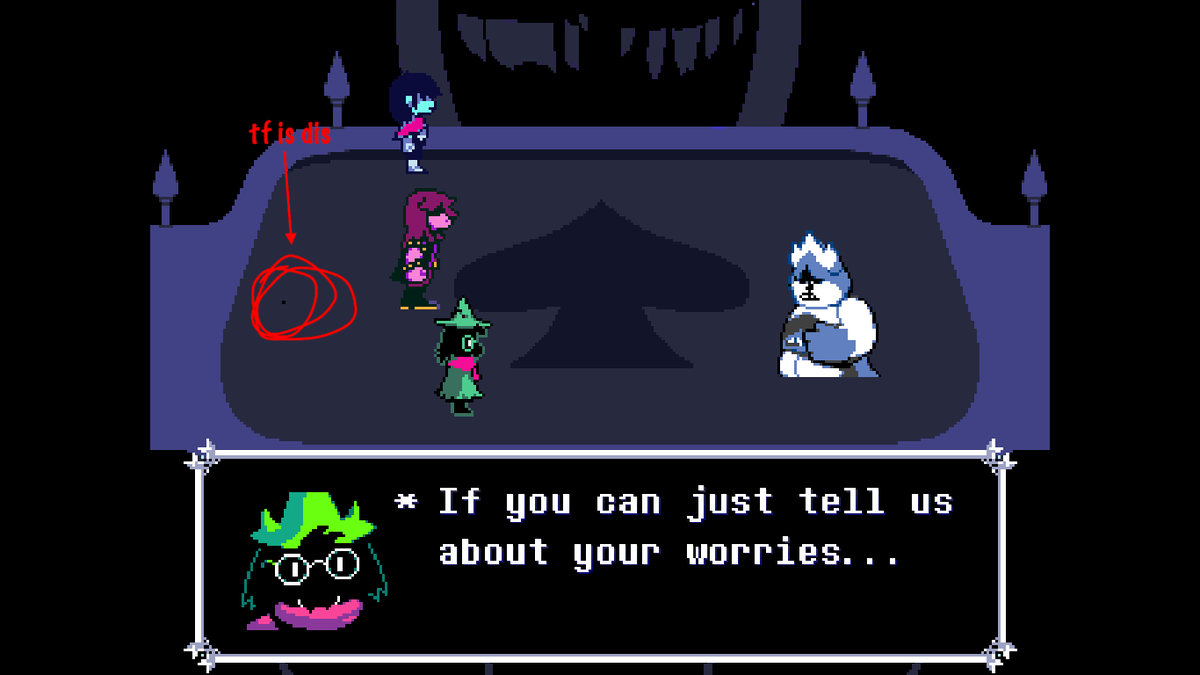 mottomotto05's tweet photo. Ummm...
#DELTARUNE #DeltaruneMeme #deltarunebug https://t.co/n8ip0X2cVy