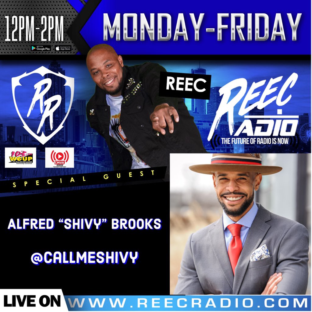 ReecSwiney's tweet photo. Make sure you stay tuned tomorrow afternoon! Reec will be interviewing Alfred “Shivy” Brooks who is running for Atlanta City Council! @callmeshivy @brooksforatl @reecswiney
Catch the live stream on our YouTube Channel! YouTube/ReecRadio
#reecradio #whoyouwit
#radiohost https://t.co/bYHv81gOvD
