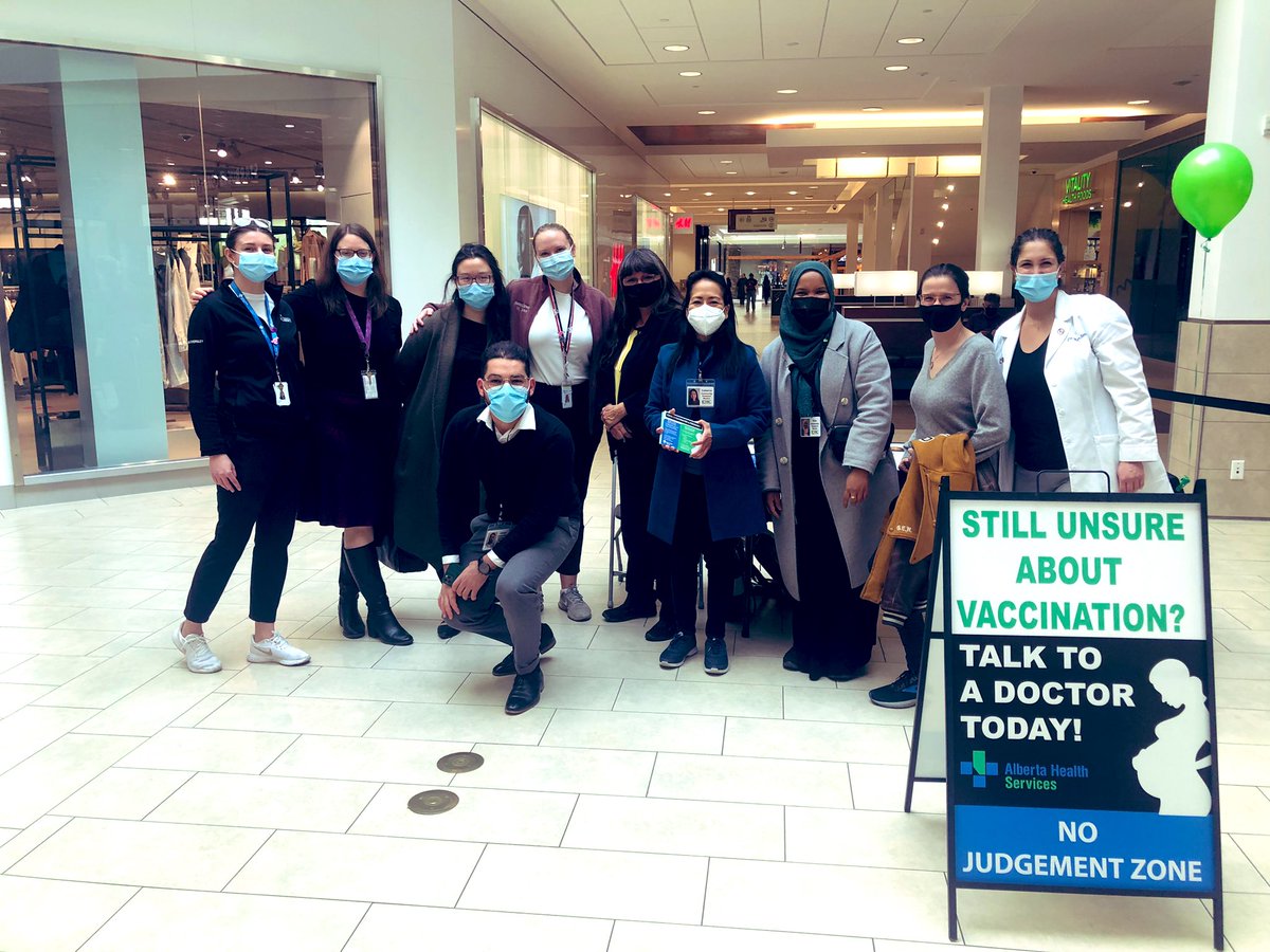 May_Sanaee's tweet photo. It says a lot when doctors think it’s more effective to go to malls to talk about vaccination than try to treat COVID in hospitals @CBCEdmonton @kingswaymall @GlobalEdmonton @SueChandra1 @rebeccarichMD @gradydoctor @FionaMattatall https://t.co/J3KbZCCzws