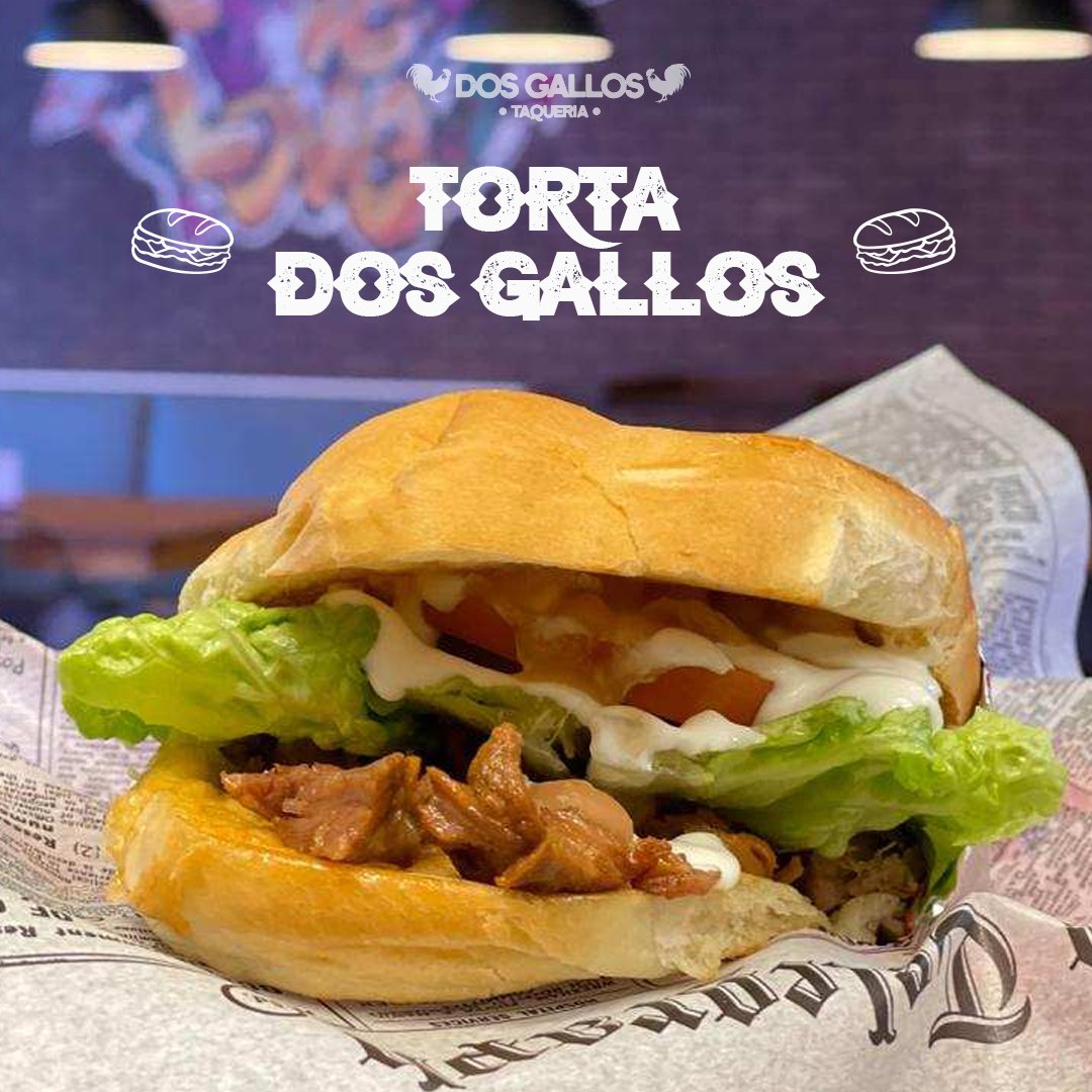 GallosLv's tweet photo. Telera Roll with your choice of meat 🐷🐔🐮, onions 🧅, tomatoes 🍅, avocado 🥑, lettuce 🥬, sour cream, and beans. Accompanied by side of fries 🍟 
Dos Gallos Taqueria 🐓🐓 https://t.co/CPJaCe5eHm