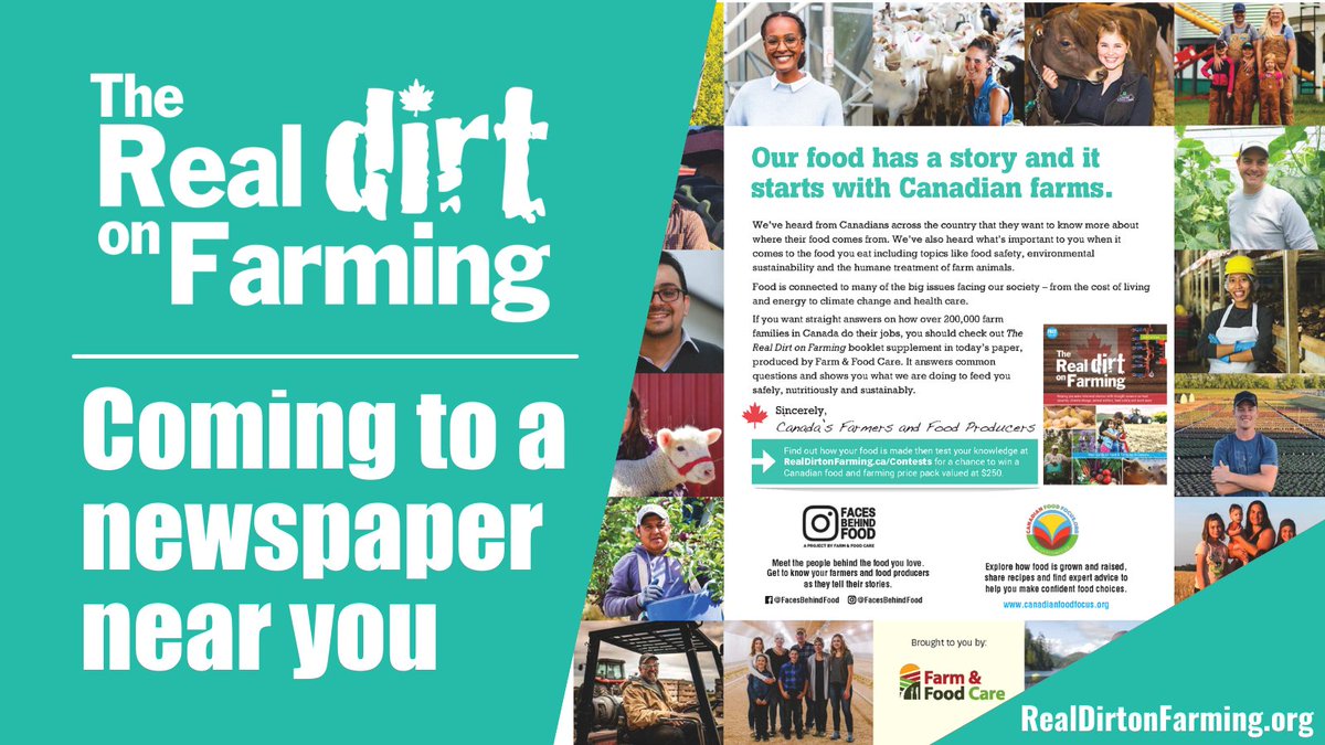 In celebration of #ONTAgWeek, Farm &amp; Food Care is pleased to be giving 200,000 subscribers of <a href="/TheStarPhoenix/">TheStarPhoenix.com</a> <a href="/leaderpost/">Regina Leader-Post</a> <a href="/OttawaCitizen/">Ottawa Citizen</a> <a href="/winnipegsun/">Winnipeg Sun</a> the Saskatoon Bridges, <a href="/nationalpost/">National Post</a>, Vancouver Province, <a href="/Edmontonsun/">Edmonton Sun</a> and <a href="/calgarysun/">Calgary Sun</a> copies of The Real Dirt on Farming.