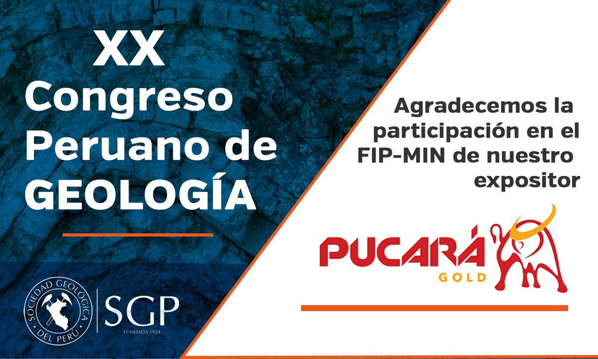 @PucaráGold  Corp es expositor destacado del FIP-MIN como parte del XX Congreso Peruano de Geología 2021.
Vea quienes más participan y súmese: 
congresoperuanodegeologia.com/auspiciadores/