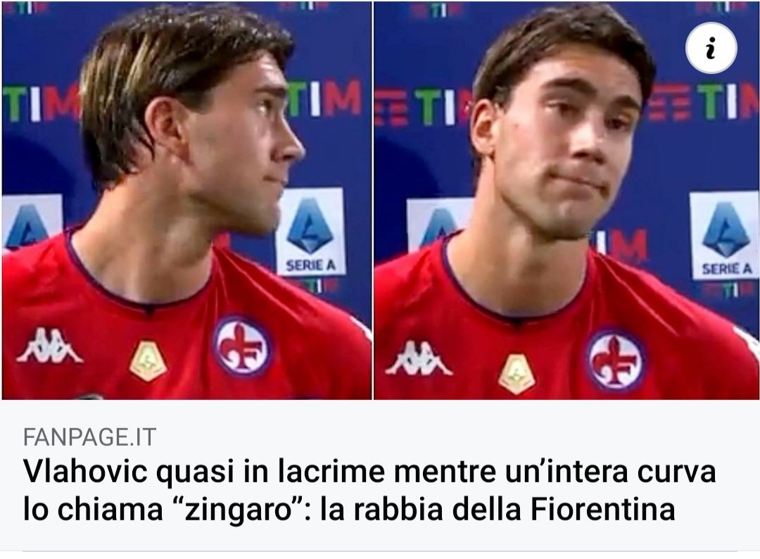 maxponte24's tweet photo. Al suo volto pulito da ragazzino, quasi in lacrime, tutto il mio affetto. Gli stadi non possono diventare arene per far sfogare bruti soggetti ad impunità. #Vlahovic #razzismo https://t.co/jSogLVo4Ex
