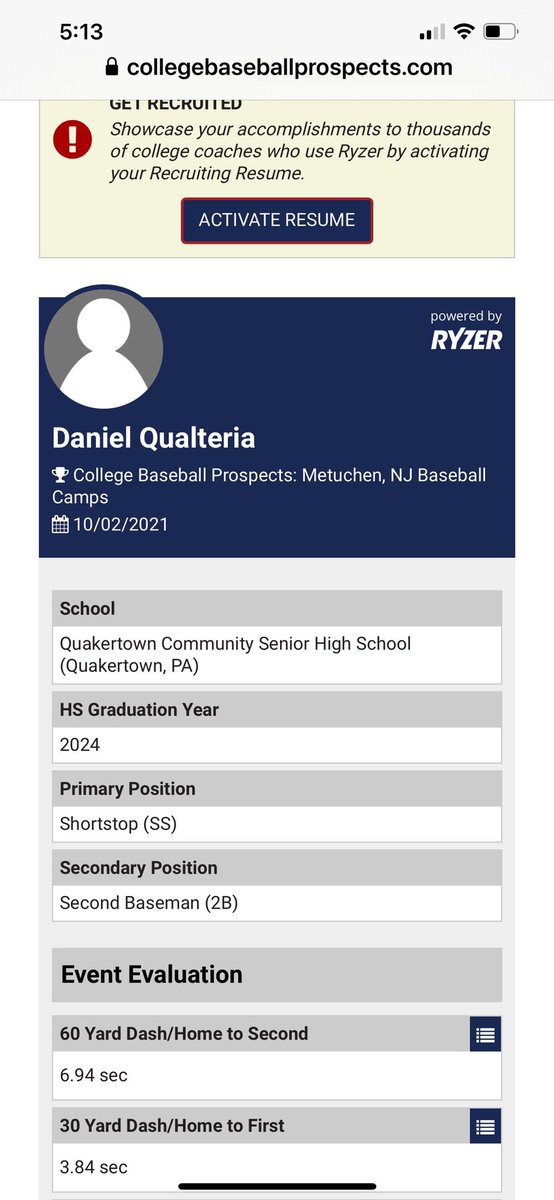DQualteria's tweet photo. My New best in the 60 yard dash. https://t.co/kB9L62MICe