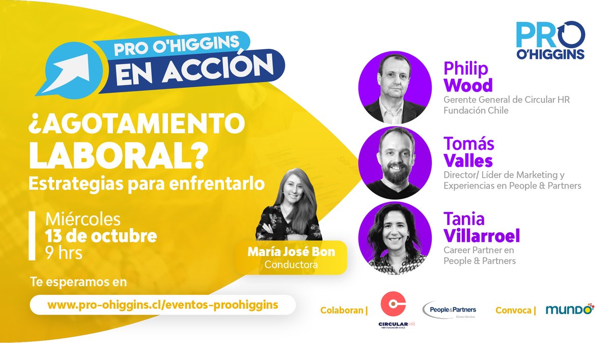 En pocos minutos conversaremos sobre el Agotamiento Laboral.

Conéctate aquí pro-ohiggins.cl/eventos-proohi…