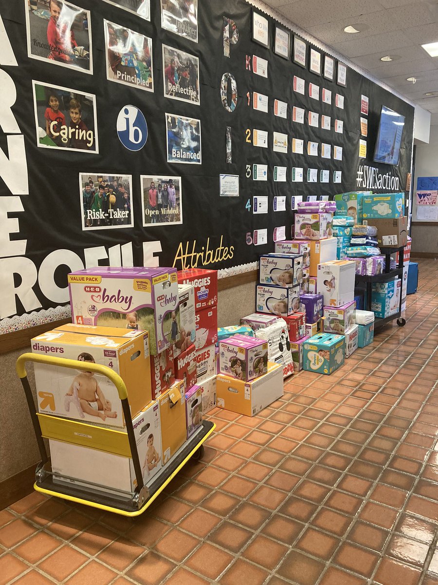 The pile gets bigger every time I open my office door! Always amazed at the generosity of our <a href="/SpicewoodPYP/">Spicewood Elementary</a> community!