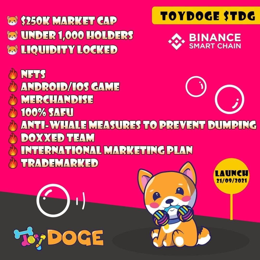 ToyDOGE - NEXT BABYDOGE? 🧐💎

#TOYDOGE  @DogeToy

🔥JUST LISTED ON CMC 
🔥REAL UTILITY
🔥CHARITY DRIVEN GIVING BACK TO THE CHILDREN 

0x298499f46FbbD468cA1Ec7DE1e29ADfde2E5b373