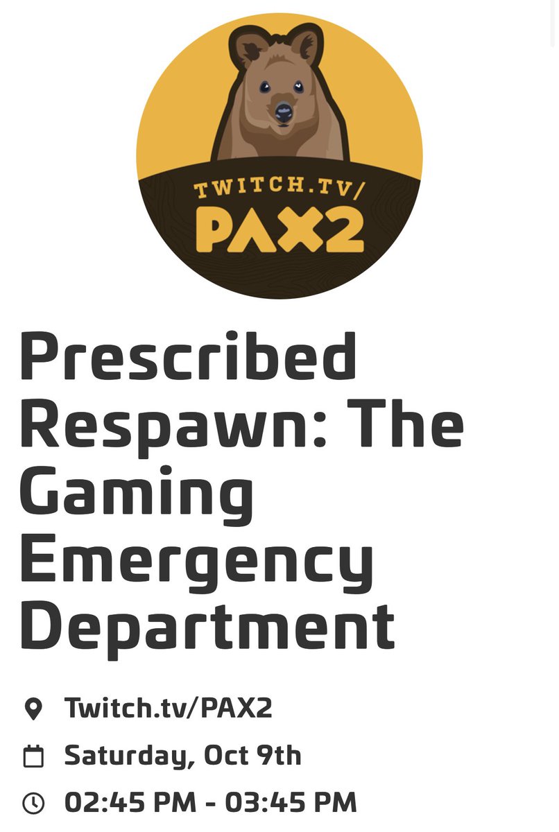 Prescribed Respawn #PRPax25 tweet media
