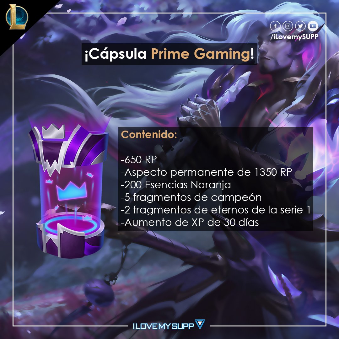 I love my SUPP on X: Próxima cápsula Prime Gaming. #Temporada2021  #Season2021 #LeagueOfLegends #LOL #PBE  / X