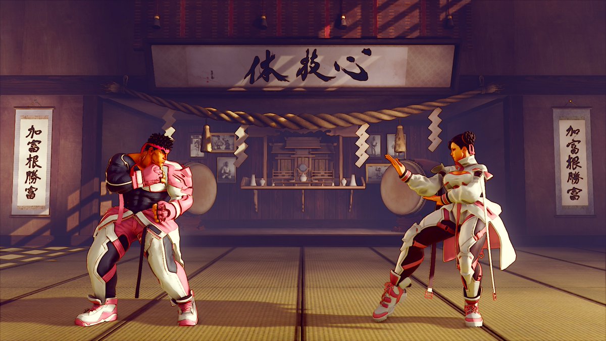 Chun-Li and Ryu in their alternate colors for the BCRF costumes