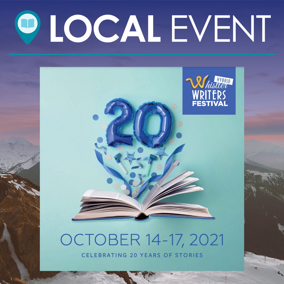 ReadLocalBC's tweet photo. It’s almost time for the annual Whistler Writers Festival! This year, the festival is celebrating its 20th anniversary with the theme of a “celebration of words and stories.” Tickets on sale now at https://t.co/IP8jGqtPsk!
#readlocalbc #readthenorth #writertalks #wereadcanadian https://t.co/MOoKzOamXZ