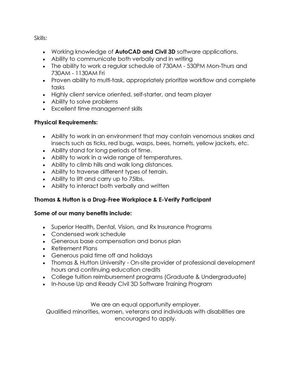 SCSPLS's tweet photo. Job Alert! Thomas & Hutton is looking for a Survey Manager for their Greenville office. Click this link to apply: https://t.co/DBSmoxeTHV. @thomasandhutton https://t.co/FKkrTxNqWy