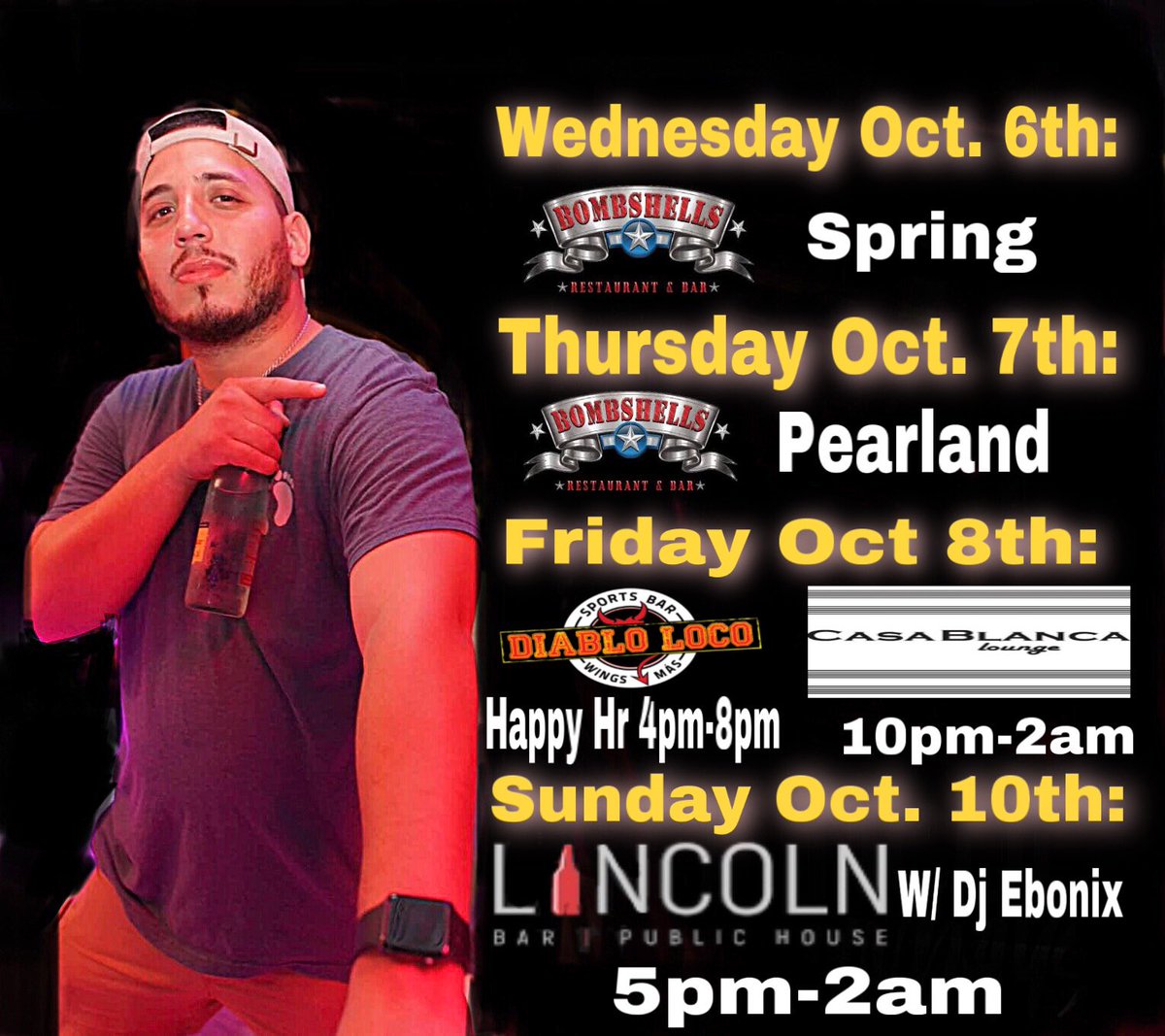 Mateothedj's tweet photo. The Dj schedule for the week! https://t.co/5J8OgsrkiT