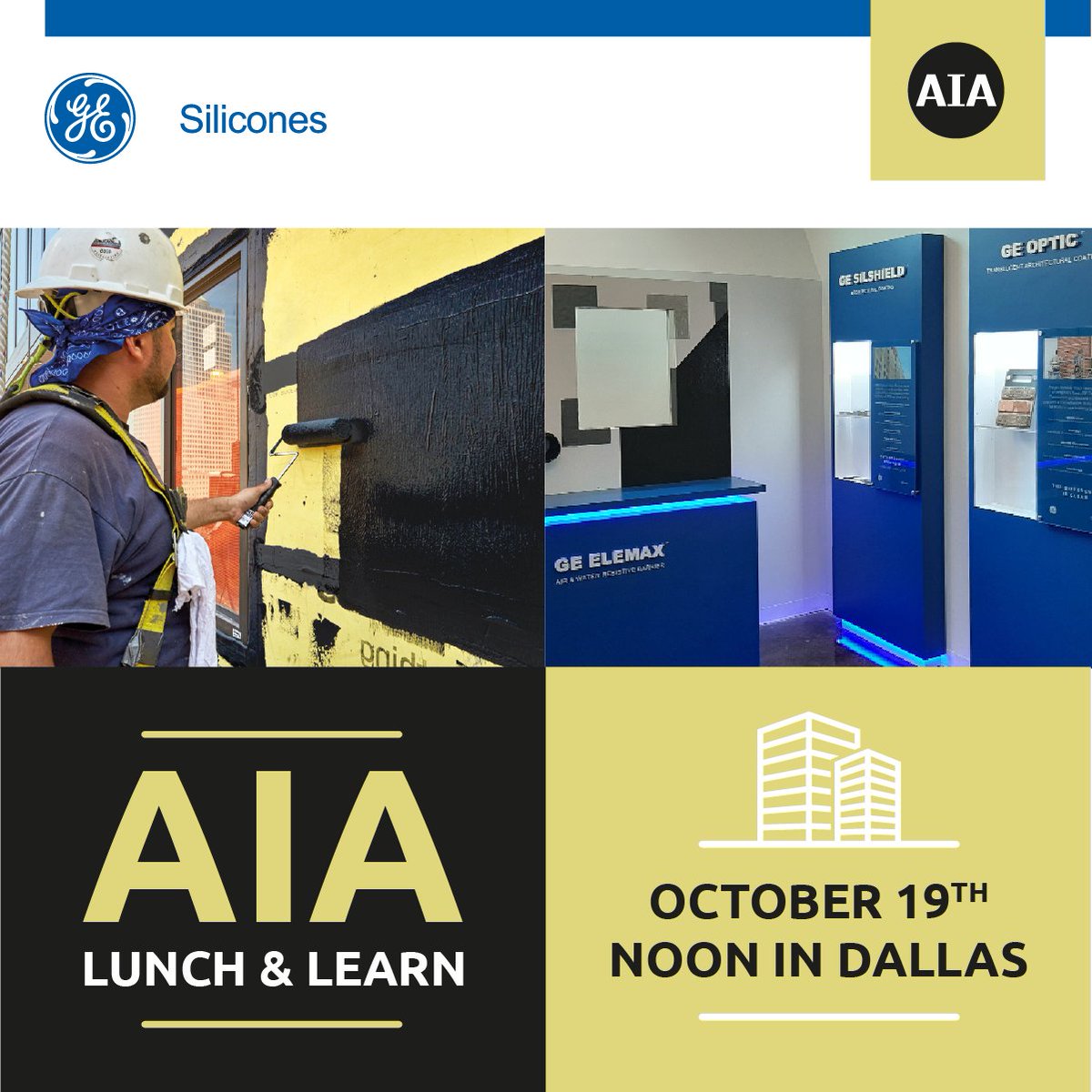 GESilicones's tweet photo. Discover how to choose the right AWBs for your projects at Benefits of Silicone Air &amp; Water Resistive Barriers. 

Join us for a free, AIA educational seminar taking place at the PGP Design Center, in Dallas, Texas, on October 19th at Noon.

https://t.co/zJC0wxbXhi https://t.co/EwRA11qmoq