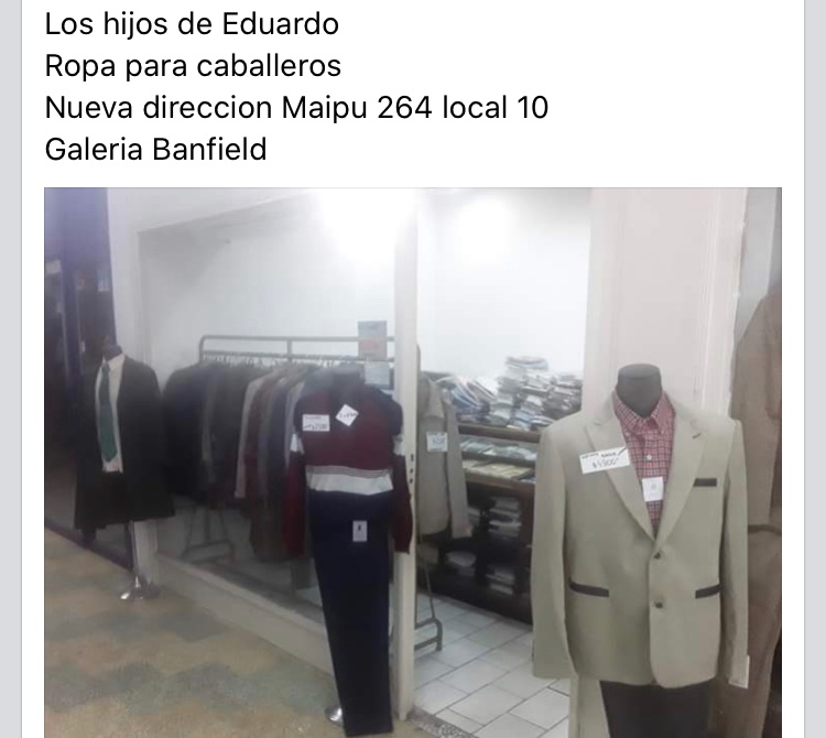 BanfieldPromuev's tweet photo. NUEVA RECOMENDACIÓN!
El histórico comercio”Los Hijos de Eduardo”: venta de camisas, sacos, corbatas, pantalones de vestir, medias, pañuelos y más se mudaron a la galería Banfield 
#camisas  #corbatas #pantalon #saco #medias #hombre #banfield #comercio #sederia #moños https://t.co/Ay18XSBj8S