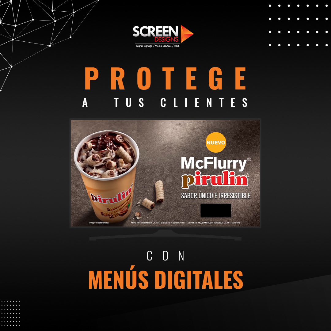 Mejora la experiencia de tus #clientes haciendo uso de nuestros #MenúsDigitales📺🍕

Esto les permitirá conocer sus platillos sin necesidad de exponerse al covid-19. 😷

¿Qué estás esperando?⌛ 

Contáctanos, info@screendesings.com.ve 📲🧡
 
En #ScreenDesigns somos expertos.🔥