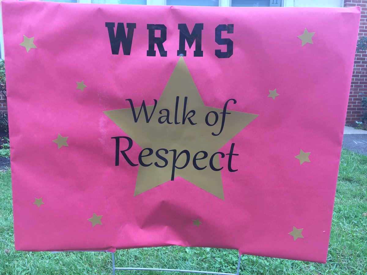CounselingWrms's tweet photo. At WRMS, students sign their names on the “Walk of Respect” to show they care about each other! https://t.co/kD28vBBHny