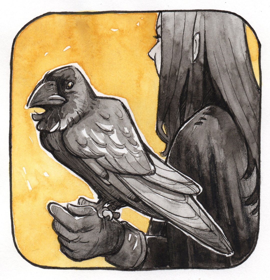 Libou_illu's tweet photo. Jour 5 et 6 du challenge dessin #inktober 
Avec les mots "Raven" (corbeau) et "Spirit" (esprit)
#inktober2021 #raven #spirit https://t.co/rm3nwS5v5Y