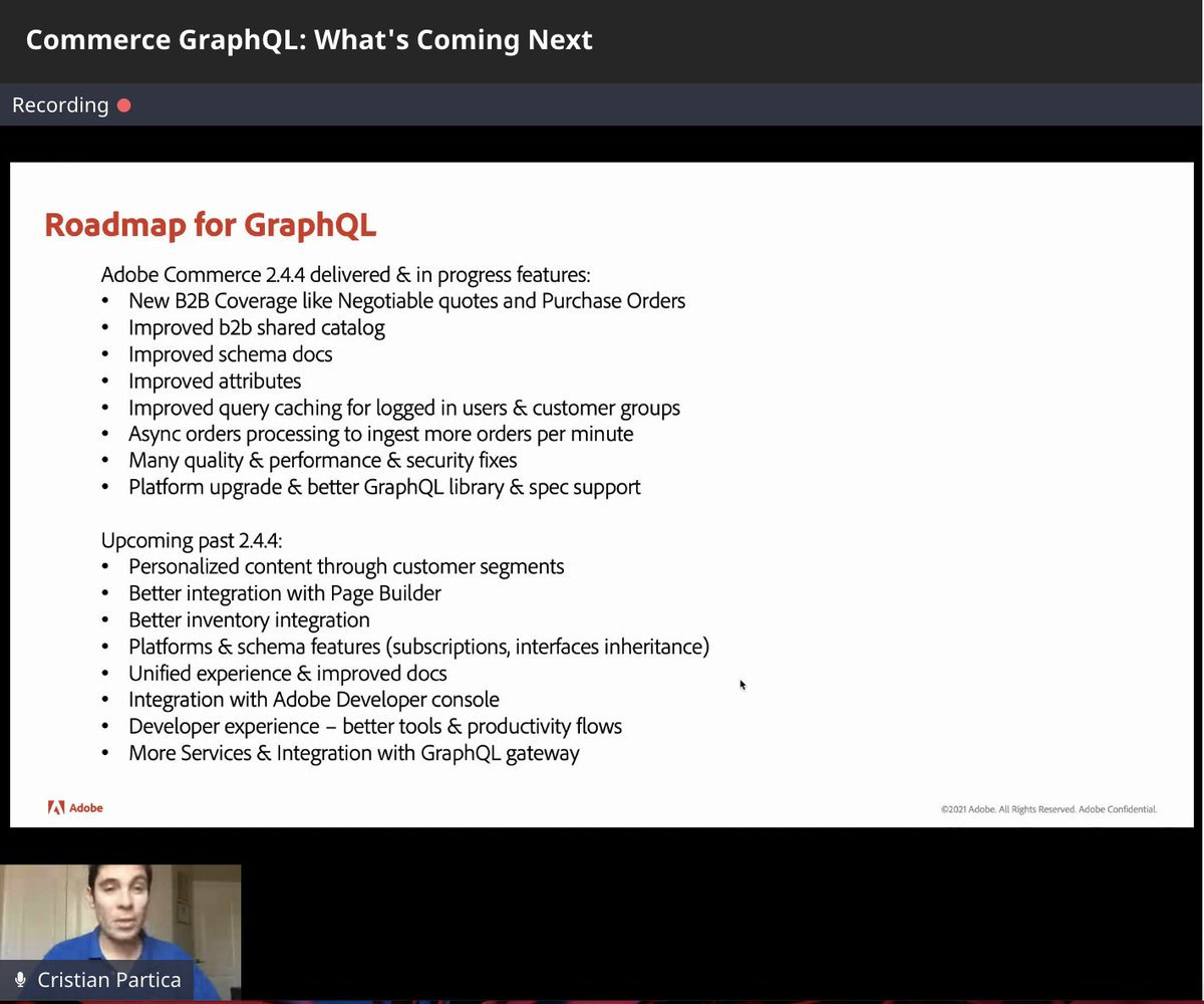 #GraphQl Roadmap for Adobe Commerce 2.4.4 and later by <a href="/ChrisPartica/">Cristian Partica</a> at #AdobeDevelopers