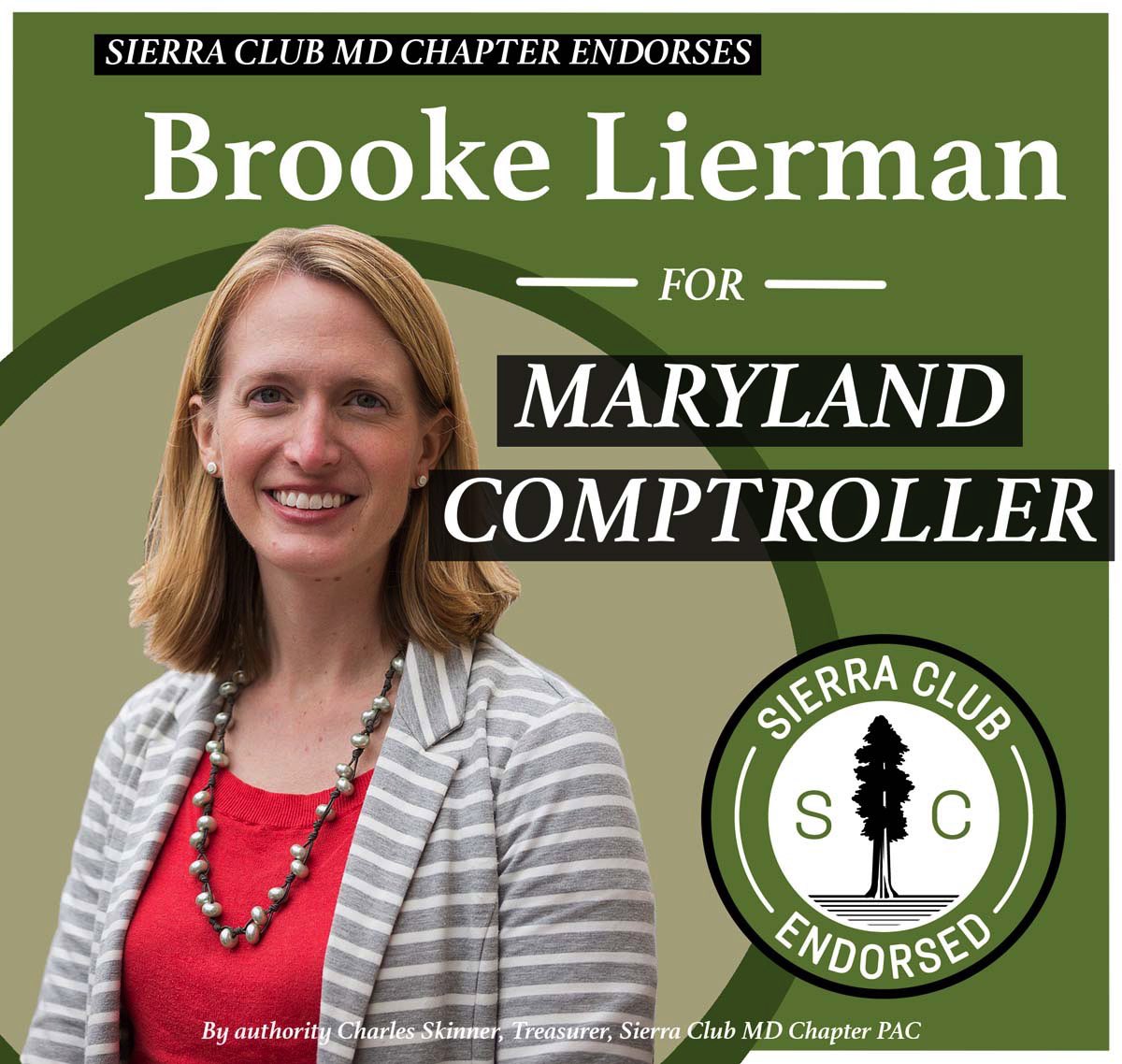 sierraclubmd's tweet photo. Sierra Club Maryland Chapter is proud to announce our endorsement of Brooke Lierman for Maryland Comptroller in the upcoming 2022 election! https://t.co/Zv2TjTaX62