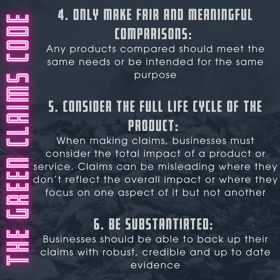 ASSEMBLY_'s tweet photo. 🧐 EXPLAINED : THE GREEN CLAIMS CODE

@CMAgovUK have released the Green Claims Code, a guide for businesses to provide better information about their impact.

Swipe below for more and get on board with the code, yeah?

#retail #sustainability #fashion #greenwashing https://t.co/666UiwDhMY