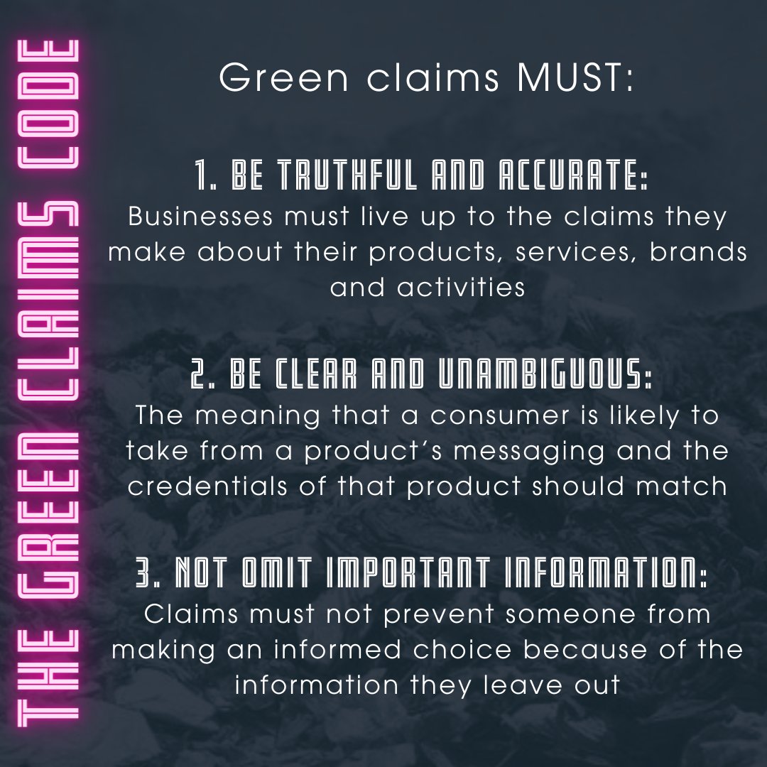 ASSEMBLY_'s tweet photo. 🧐 EXPLAINED : THE GREEN CLAIMS CODE

@CMAgovUK have released the Green Claims Code, a guide for businesses to provide better information about their impact.

Swipe below for more and get on board with the code, yeah?

#retail #sustainability #fashion #greenwashing https://t.co/666UiwDhMY