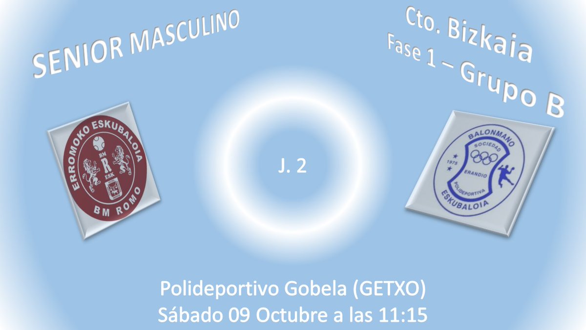 Segunda jornada de la Fase 1 de la liga Bizkaia 2021-2022.

<a href="/CBRomo/">Erromoko Eskubaloia</a> vs <a href="/SP_Erandio/">SP Erandio</a>
Sábado 9 Octubre 2021
#GobelaArena a las 11:15

#vamonosAtomos
#eskubaloiaBizkaia 
#somosErandio
<a href="/erandioinfo/">Erandio Info</a>
<a href="/Erandiokoudala/">Erandioko Udala</a>
<a href="/fvbm/">fvbm/bef</a>