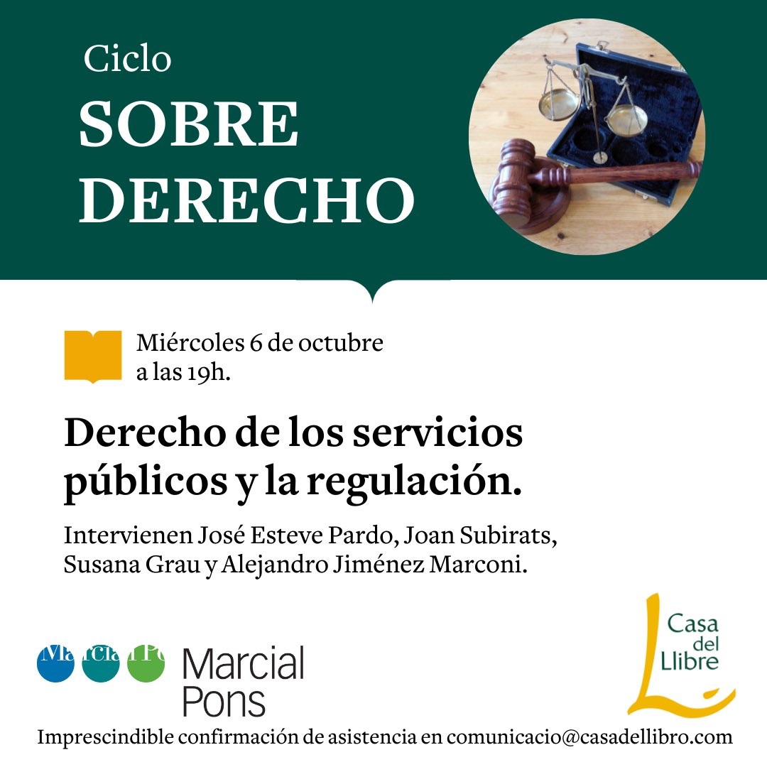 CARSEP_UB_CCIES's tweet photo. Inicia en @casadellibro la presentación de la colección “Derecho de los Servicios Públicos y de la Regulación” editada por @marcialpons y dirigida por el Prof. José Esteve @UniBarcelona https://t.co/EO4VxakjfW