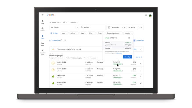 Google's latest sustainable travel push? Showing carbon emissions for flights in search results 

This Wednesday, launched that displays a carbon emissions estimate for nearly every flight in its search results next to... | rocketnews.com/2021/10/google…