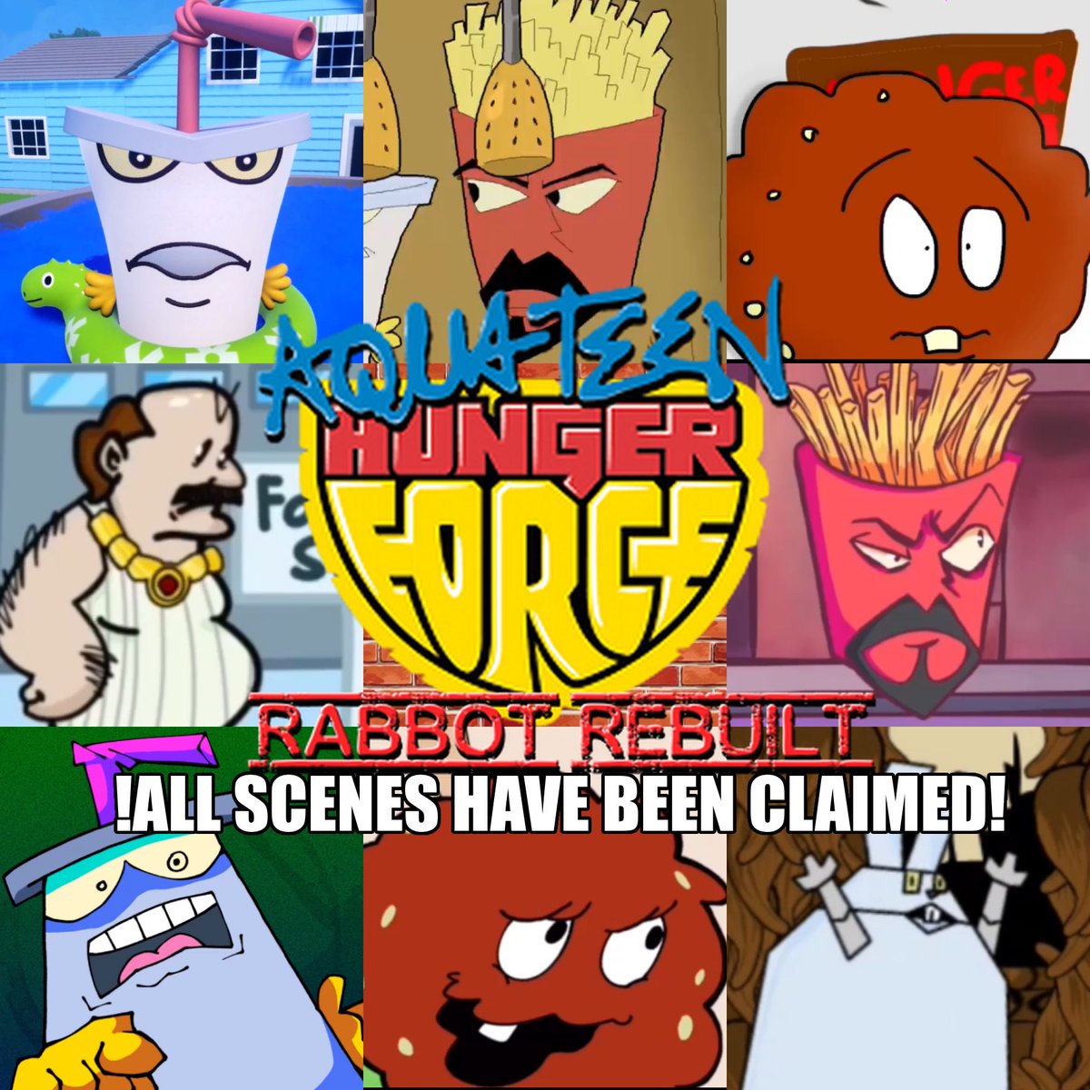 ATHFRebuilt's tweet photo. ALL SCENES ARE CLAIMED!!Applications for Aqua Teen Hunger Force Reanimated: Rabbot Rebuilt are CLOSED! I’m more active on the Instagram page but to anyone here, thank you so much for your support ❤️ #adultswim #athf #reanimatecollab #animation @ReanimationHub https://t.co/wGggUUlWFV