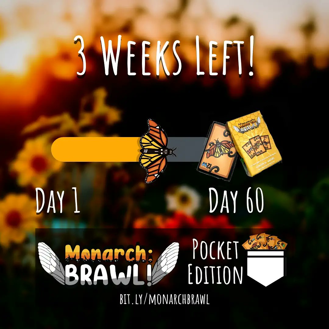 monarchbrawl's tweet photo. Two big milestones today:

🦋 We've raised $2150 (just $350 left!)
🦋 There's just 3 weeks remaining in the campaign! 

We can get there but only with your help 🥰

Check out the Kickstarter and tell your family/friends all about it! https://t.co/IKcKXza0k2