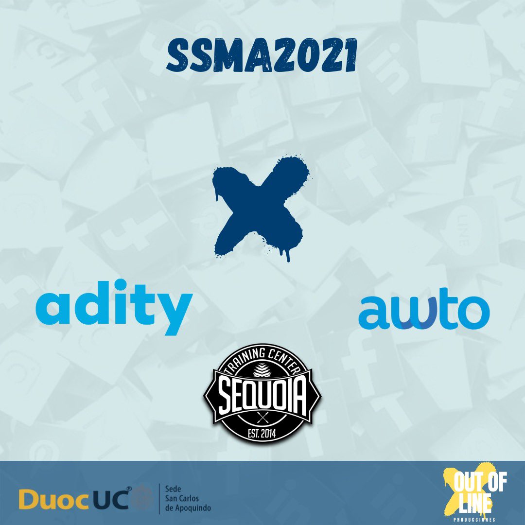 SSMA2021's tweet photo. Recuerda que 👀👇🏻

📈 Adity 
🧉 Guayakí
🏋🏻 Sequoia

Nos acompañarán en el #SSMA2021 🎯, pero… ¡Se nos une una nueva marca que estará presente!💥👇🏻

🚗 Awto

¡Aún puedes hacer tu inscripción en el link de nuestra biografía! 💥🎯

#RRPP #SocialMedia #MarketingDigital #DuocUC https://t.co/aeROEkKGf1
