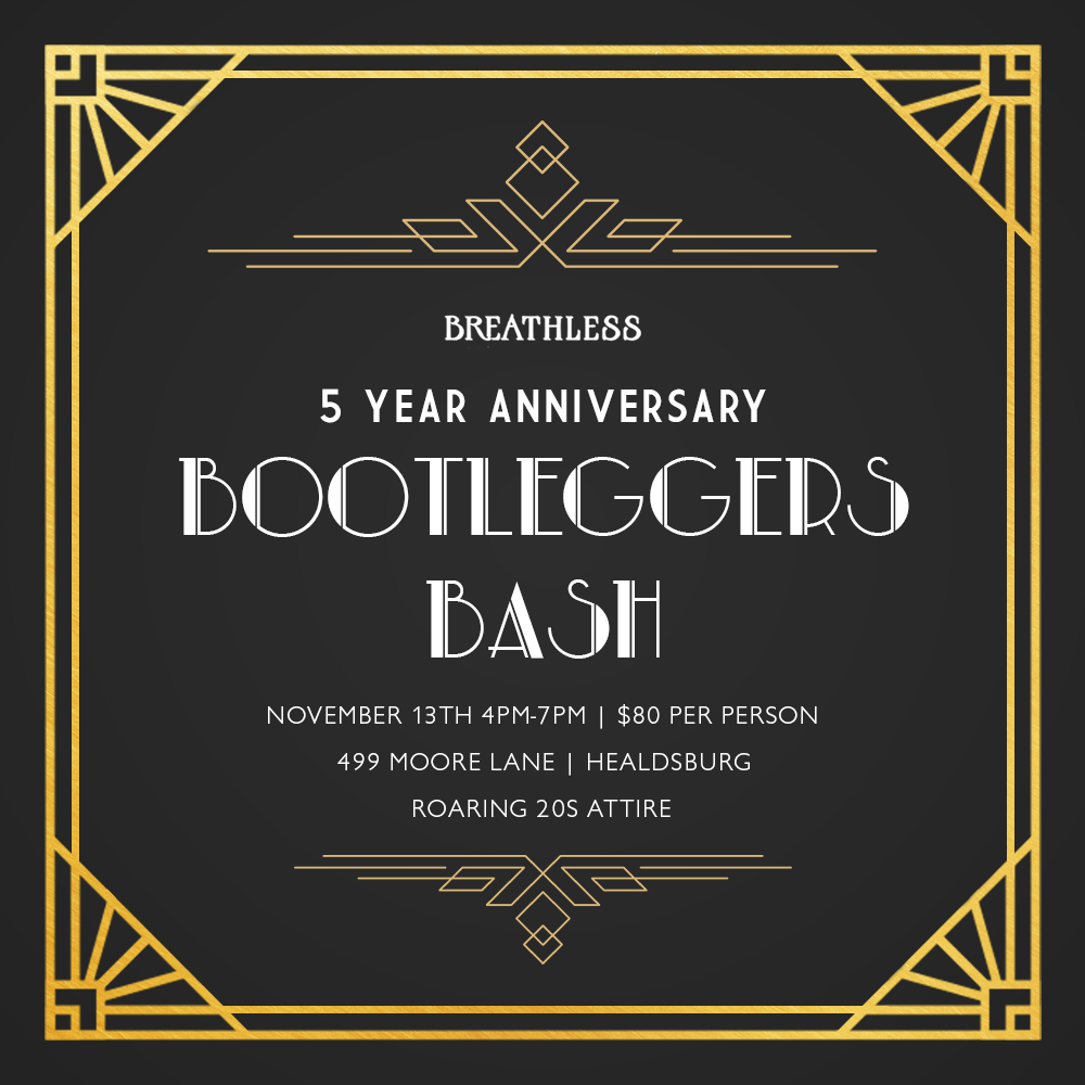 BreathlessWines's tweet photo. The Breathless Tasting room will be transformed into a speakeasy style bootlegger’s paradise...straight from the 1920’s prohibition era to downtown Healdsburg! Come dressed to impress...flappers, gangsters, cigarette girls, silent film stars and every Fitzgerald character in https://t.co/qzOpoNW9OX