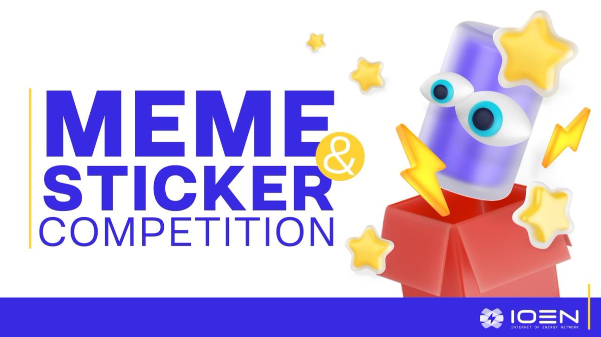 IOEN_tech's tweet photo. 📣The #IOEN's Sticker &amp; Meme Competition is here!

🔌 Put on your creative hats because $IOEN has a competition that could win you a guaranteed @Trustpad IDO whitelisting slot!

⚡️Enter:
https://t.co/PhZrdP3j2x

⏰Ends: 10th of OCT 11PM UTC
(Note: KYC is mandatory)

Good luck! ⚡️ https://t.co/zdw3JVUMoq