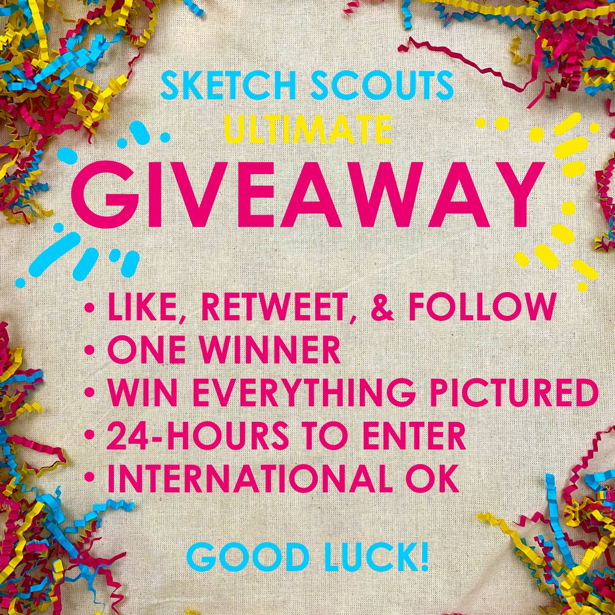 SketchScouts's tweet photo. GIVEAWAY TIME! Thank you all so much for 100-followers! Who wants iron-on patches, washi tape, and a member's pin?!

✏️Like, retweet, &amp; follow
✏️One winner
✏️Win everything pictured
✏️24-hours to enter
✏International OK

Good luck! https://t.co/odosXjfDPb