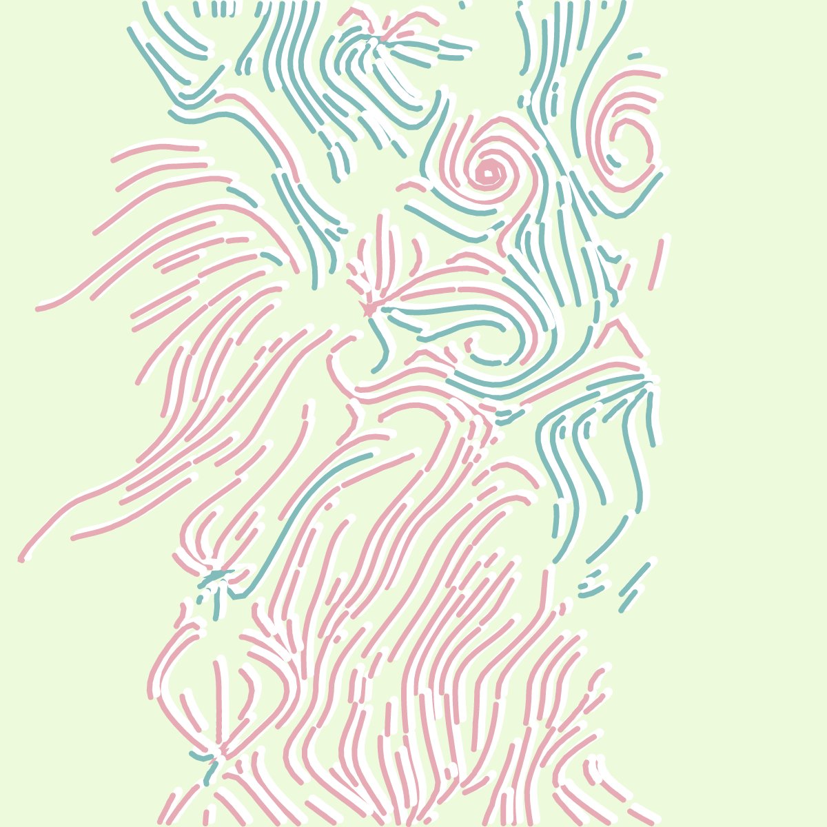 campyoutsider's tweet image. This was accidental, but i&apos;m liking the end result 🍃🌿
#flowfields #creativecoding